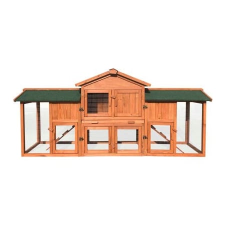Almo Fulfillment Services Hanover Outdoor Wooden Elevated Rabbit Hutch with Ramp, Run, Waterproof Roof and Removable Tray HANRH0105-CDR